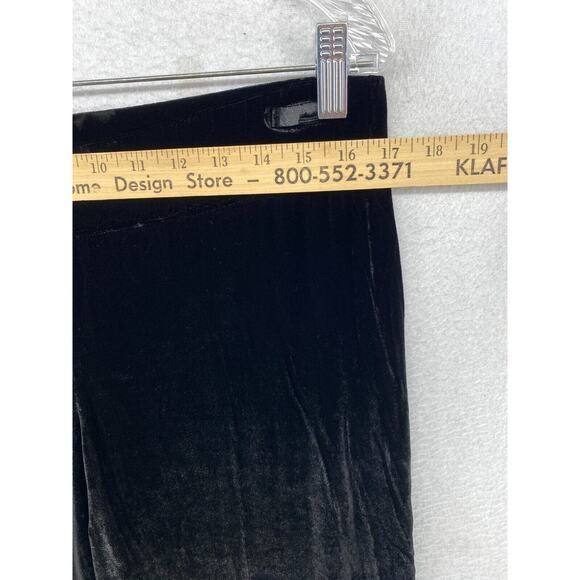 EILEEN FISHER Velvet Pants Small Stretch Jersey Pull On Elastic Waist Black USA - Picture 6 of 8